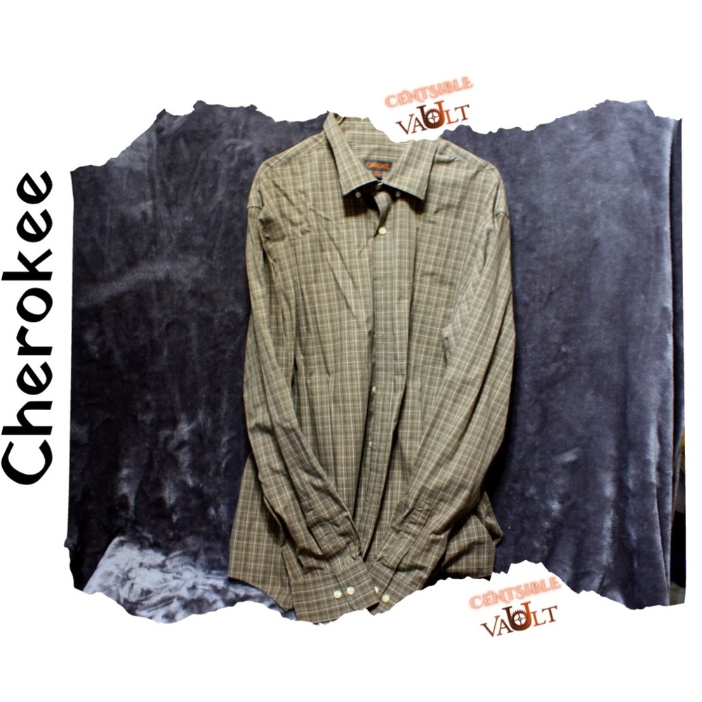 NWOT Men’s Cherokee XXL Plaid Long Sleeve Dress Shirt